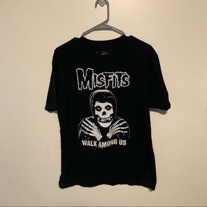 Black Short Sleeve Misfits Graphic Tee Large